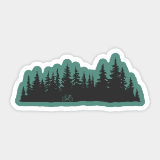 Cycling Pine Tree Forest Sticker